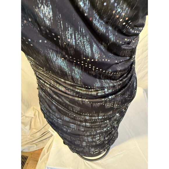 Y2K Taboo Going Out Mini Dress Black Sparkles Bling Womens Juniors Medium M 7/9 - Picture 3 of 4